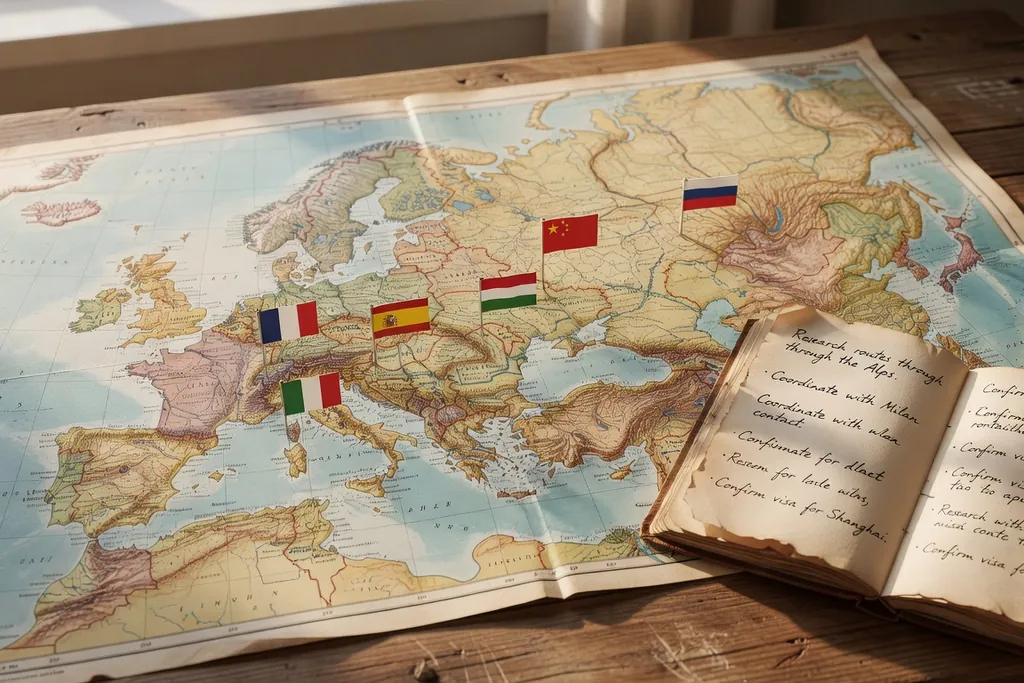 Carnet ouvert avec drapeaux européens et notes manuscrites sur les catégories FSI