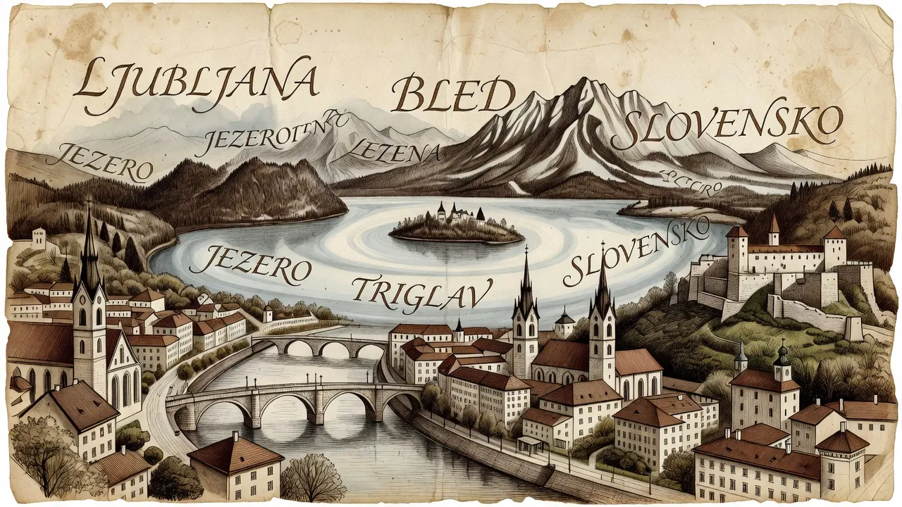 Ljubljana centre-ville avec livres de slovène pour apprendre la langue