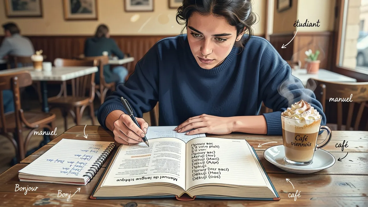 Apprendre le tchèque — Place de la Vieille Ville de Prague avec livres de langue